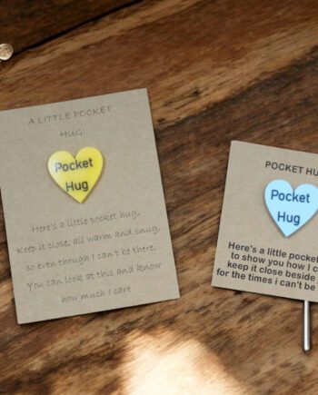 Pocket hugs with poem