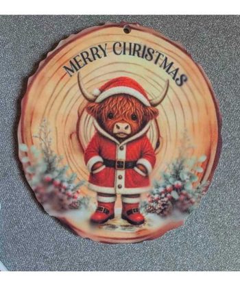 Highland Cow in Christmas Suits Decorations